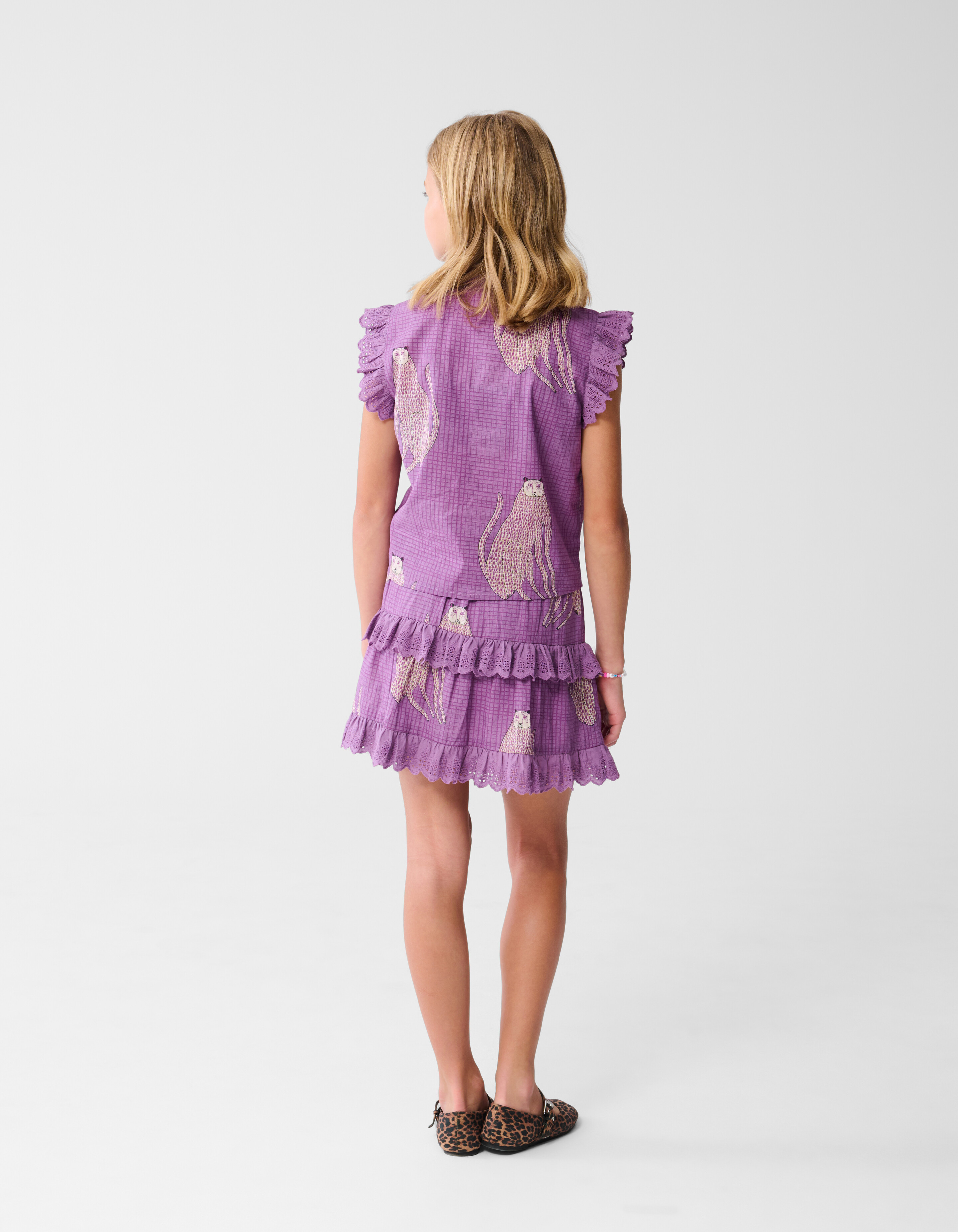 Tiger Ruffle Rok Paars SHOEBY GIRLS