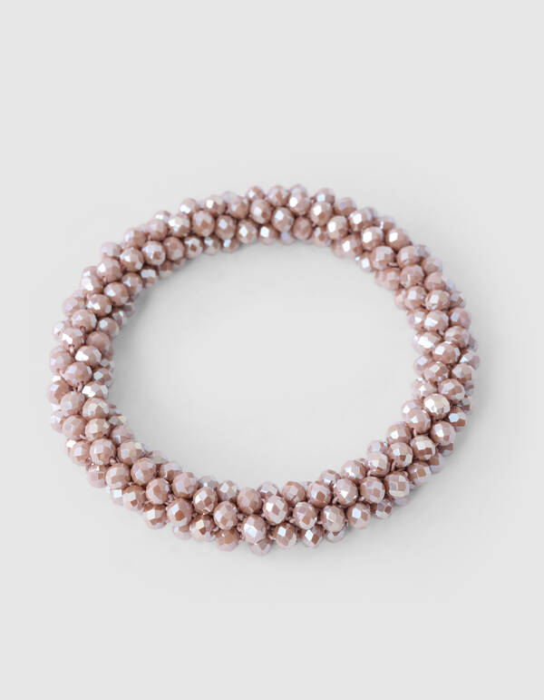 Beaded Haarelastiek Bruin SHOEBY ACCESSOIRES