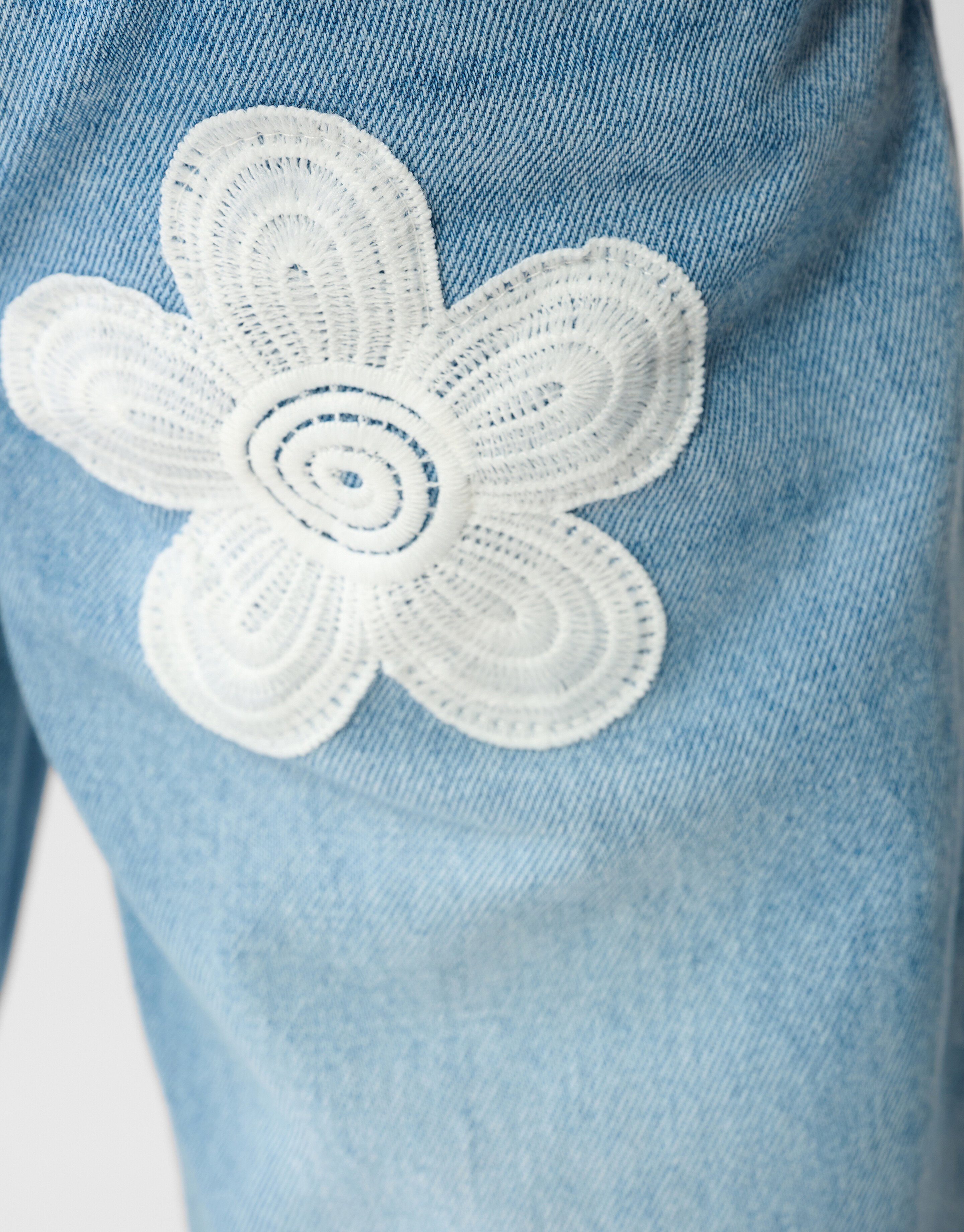 Flower Wide Leg Fit Jeans Blauw SHOEBY GIRLS