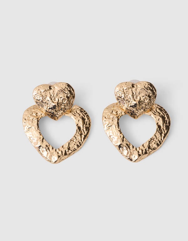 Double Heart Oorbellen Goud SHOEBY ACCESSOIRES