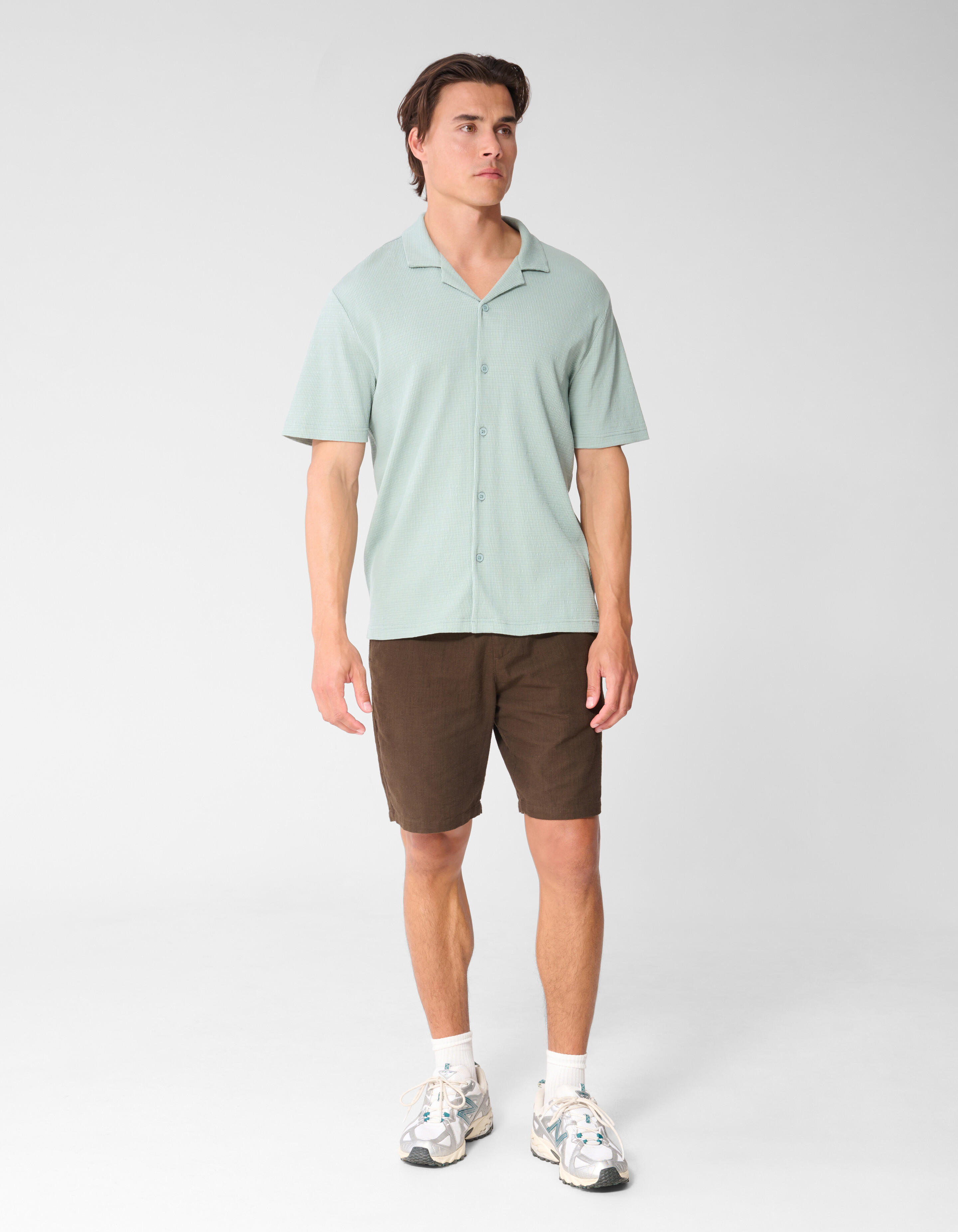Structuur Overshirt Lichtgroen SHOEBY MEN