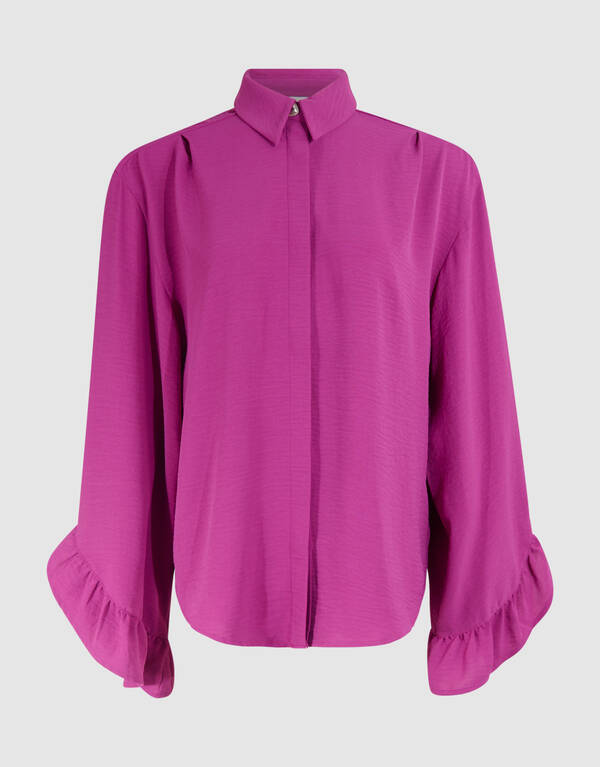 Twist Ruffle Blouse Paars SHOEBY WOMEN