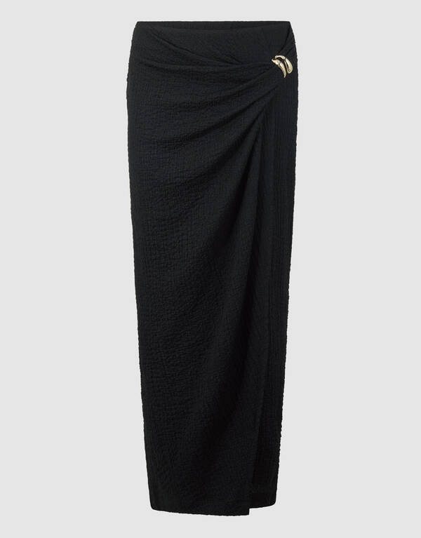 Crinkle Maxi Rok Zwart SHOEBY WOMEN