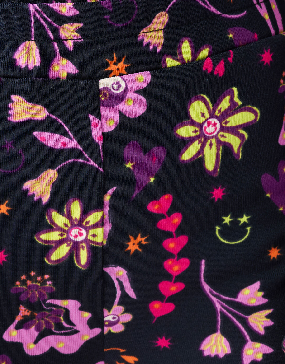 Doodle Print Rib Flared Legging Zwart SHOEBY GIRLS