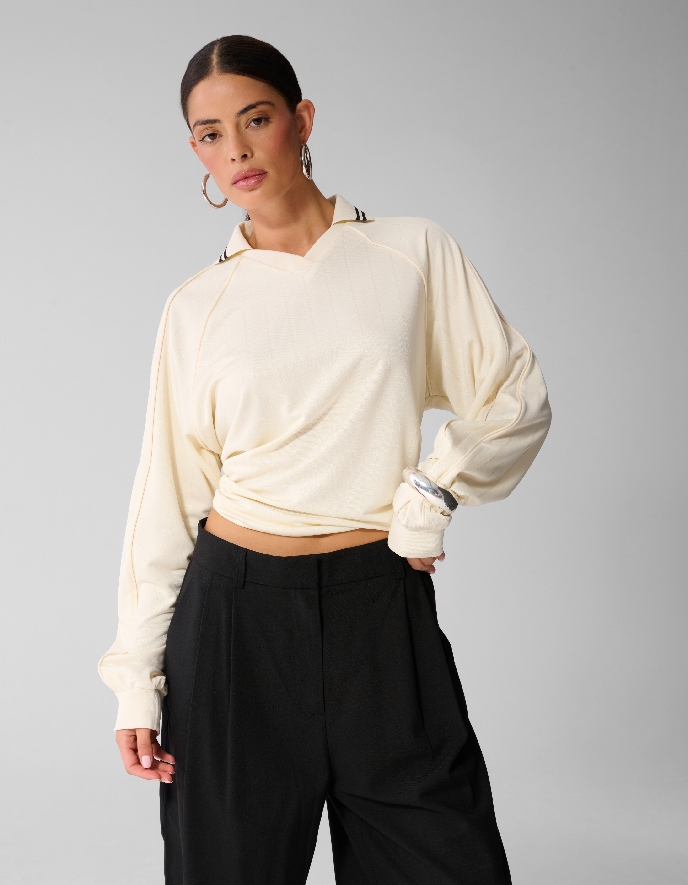 Sporty Longsleeve Top Gebroken Wit By Anna SHOEBY WOMEN