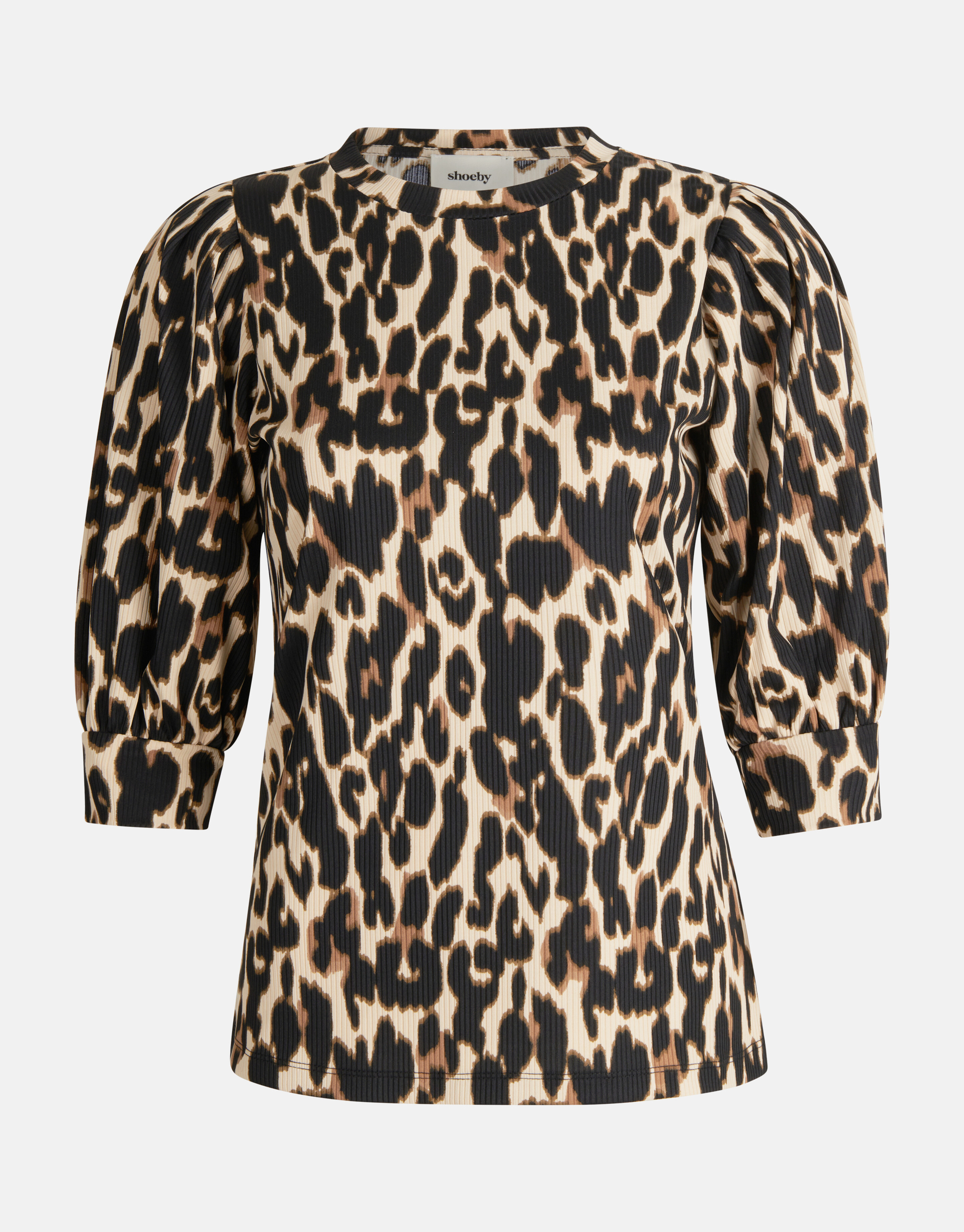 Leopard Rib Top Zwart SHOEBY WOMEN