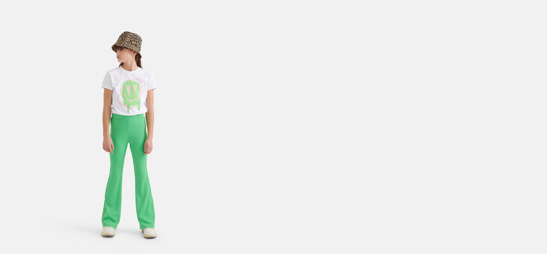 Rib Flared Legging Groen SHOEBY GIRLS