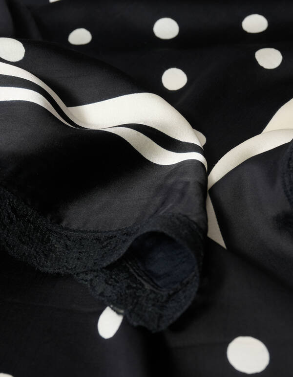 Kanten Polkadot Sjaal Zwart/Wit SHOEBY ACCESSOIRES