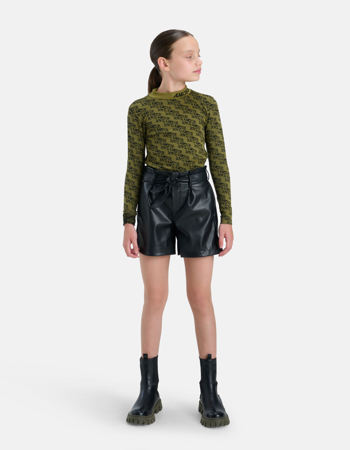 Print T-shirt Donkergroen SHOEBY GIRLS