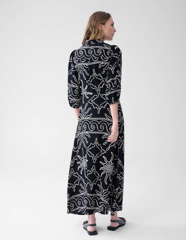 Printed Maxi Jurk Zwart SHOEBY WOMEN