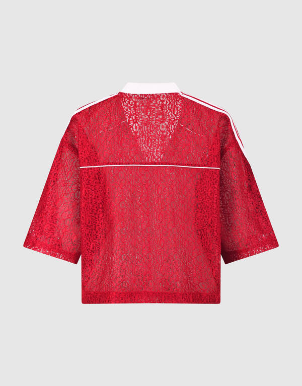 Sporty Kanten T-shirt Rood SHOEBY WOMEN
