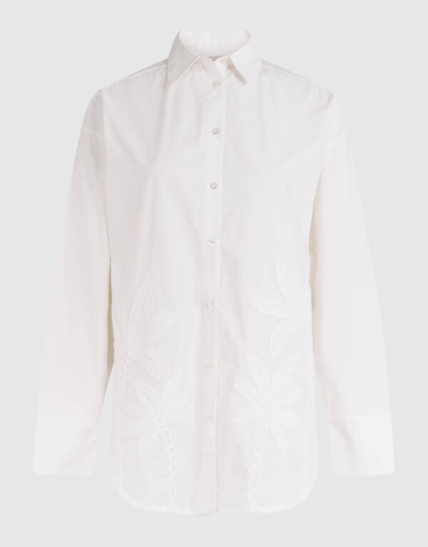 Palm Artwork Blouse Wit SHOEBY WOMEN