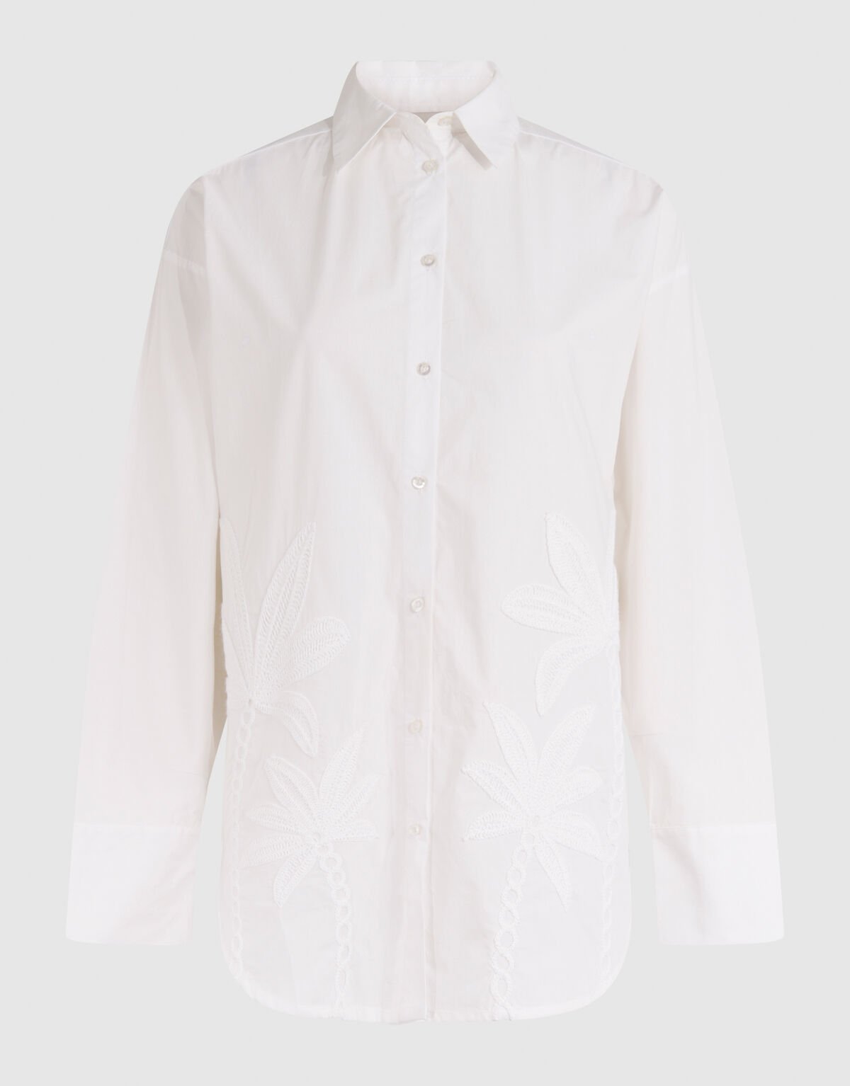 Palm Artwork Blouse Wit SHOEBY WOMEN