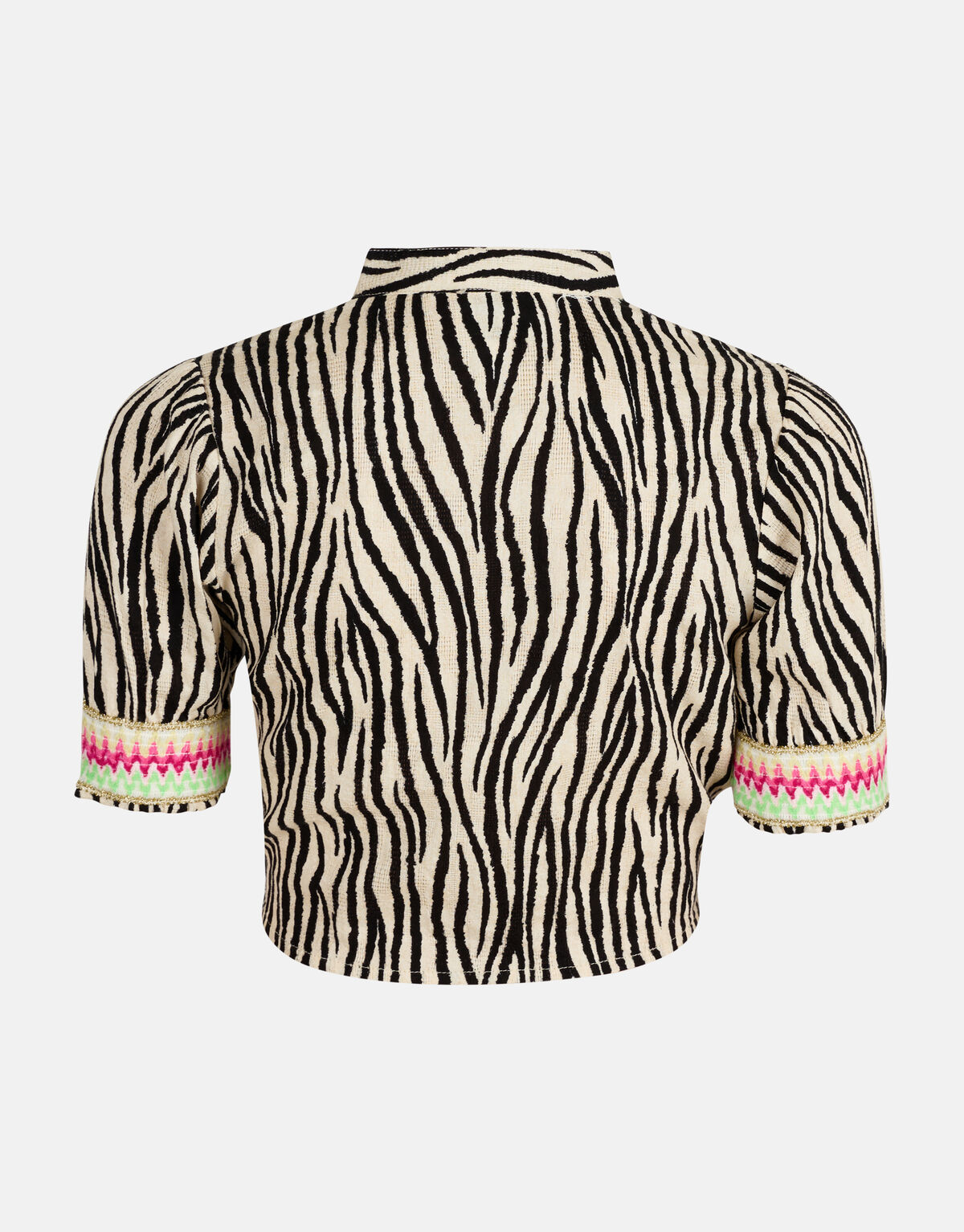 Zebra Print Blouse Zwart/Gebroken Wit SHOEBY GIRLS