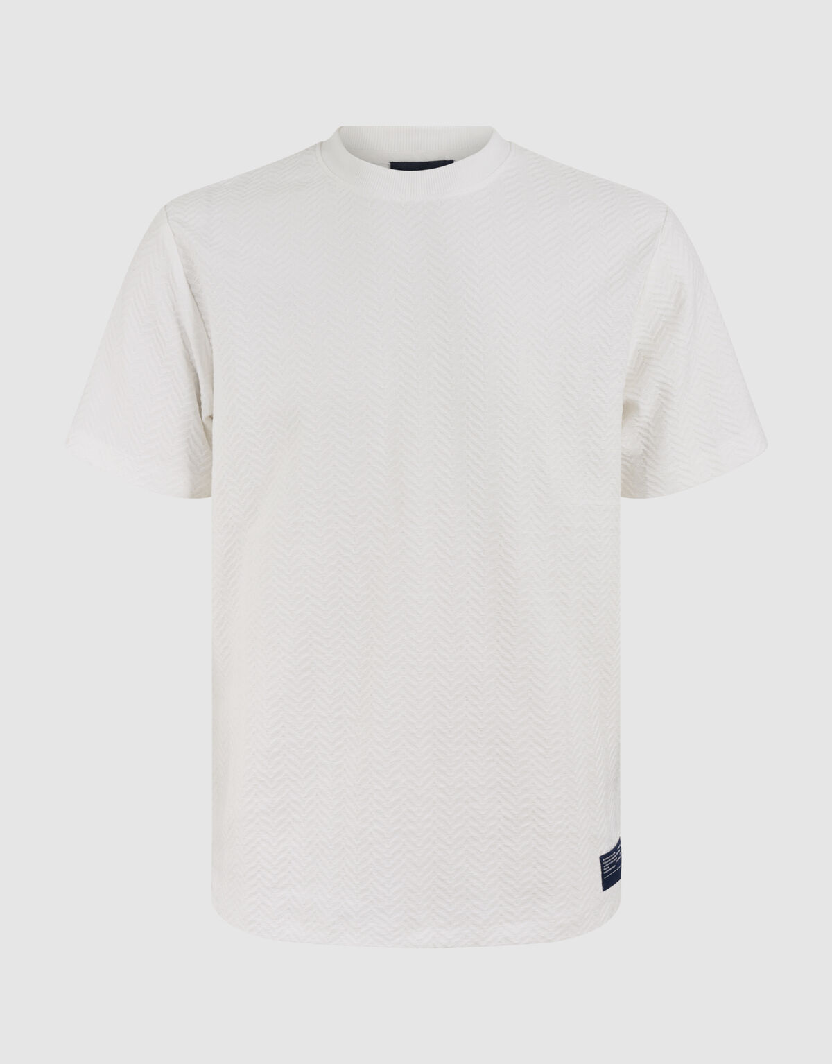 Structuur Jacquard T-shirt Gebroken Wit SHOEBY MEN