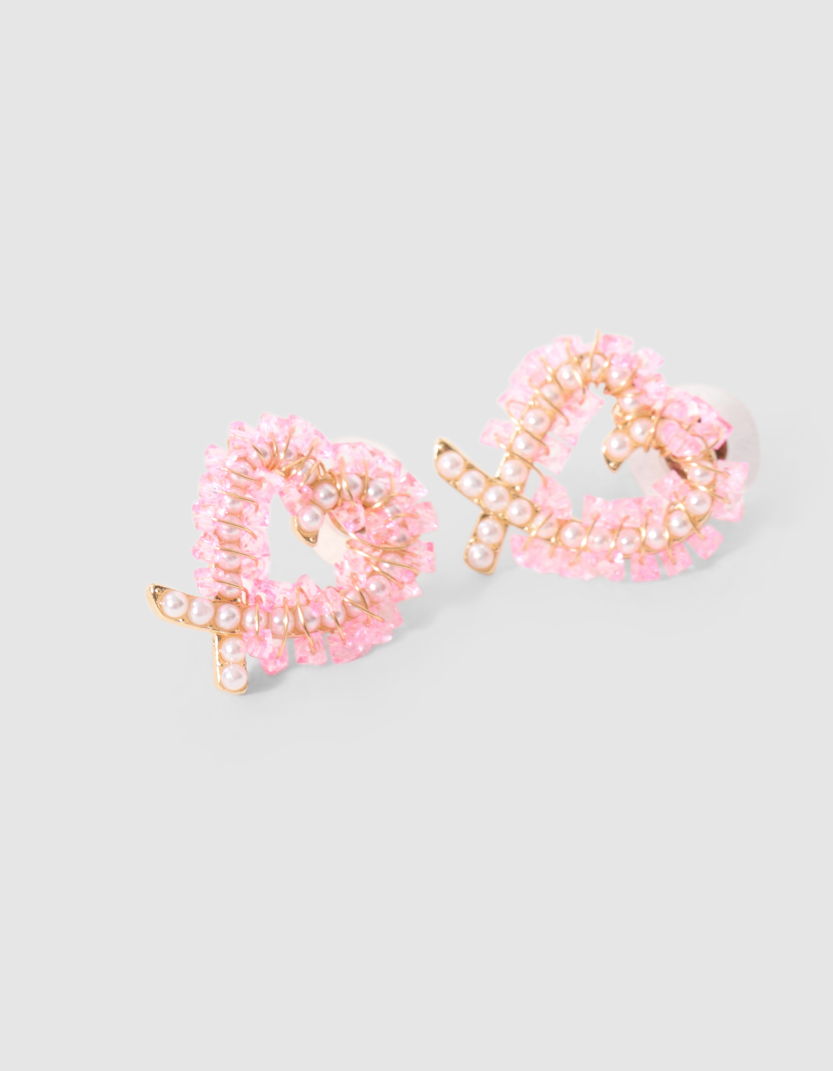 Heart Beads Oorbellen Roze SHOEBY ACCESSOIRES