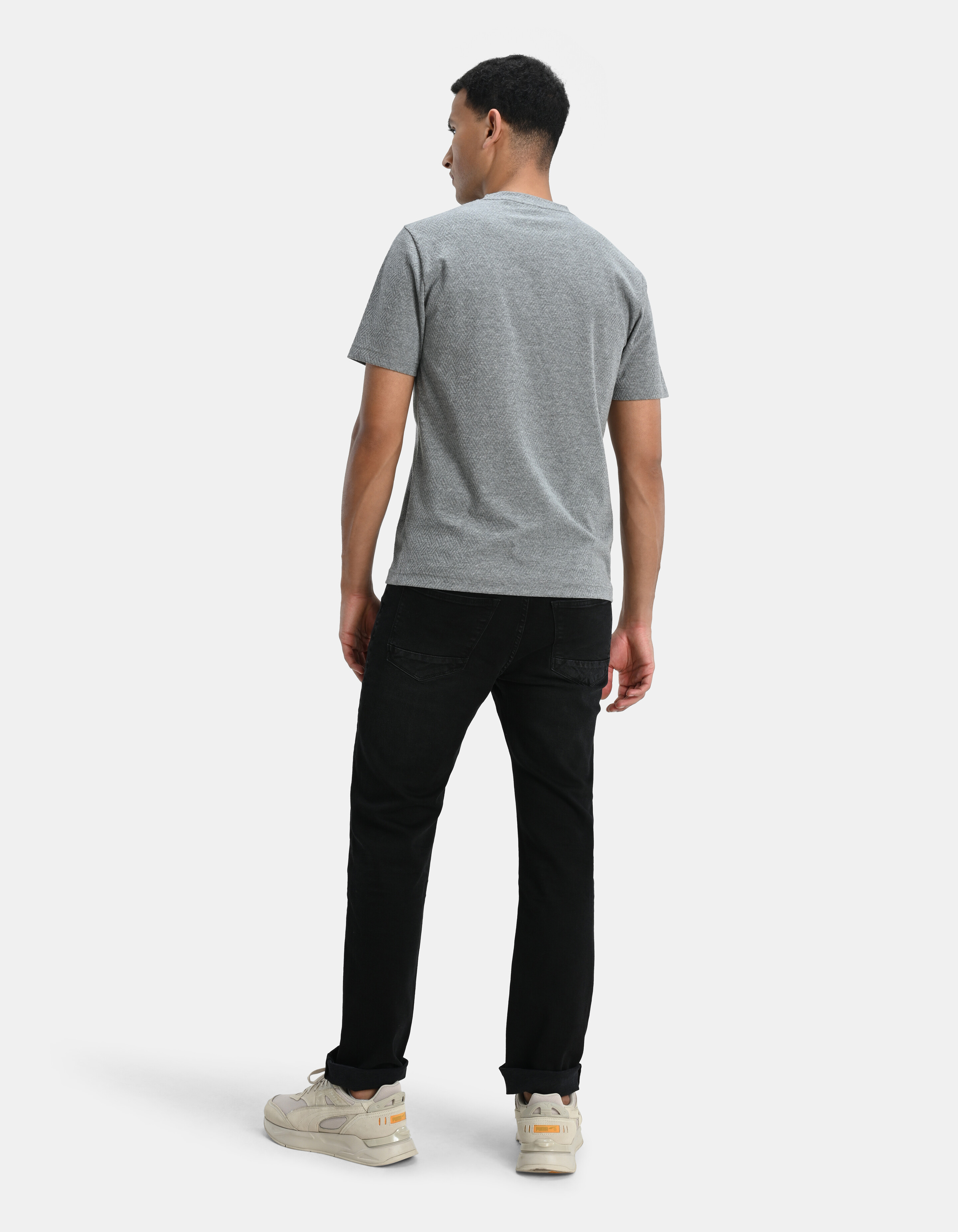 Straight Jeans Zwart Washed L32 Refill
