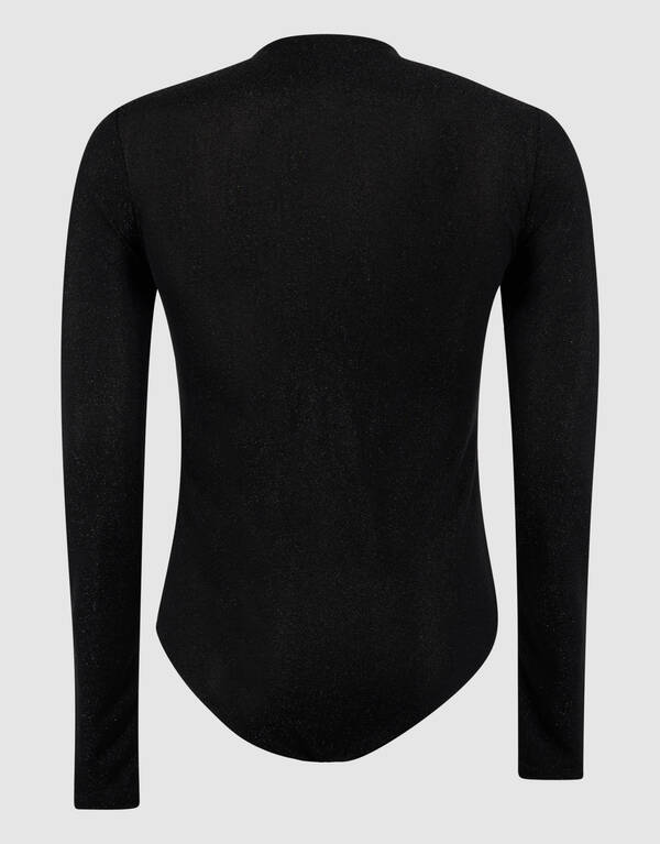 Glitter V-hals Body Zwart SHOEBY WOMEN