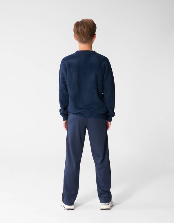 Relaxed Embroidery Gebreide Trui Donkerblauw SHOEBY BOYS