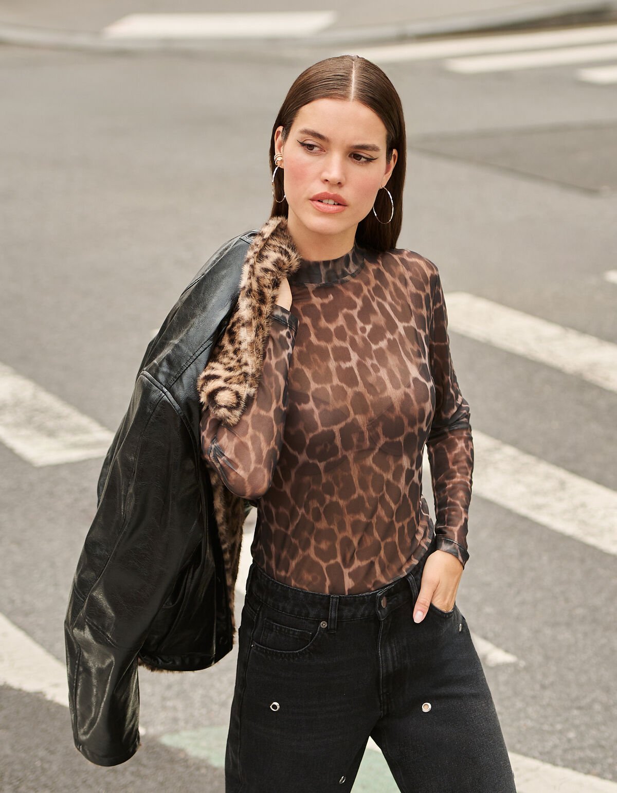 Mesh Jaguar Top Bruin SHOEBY WOMEN