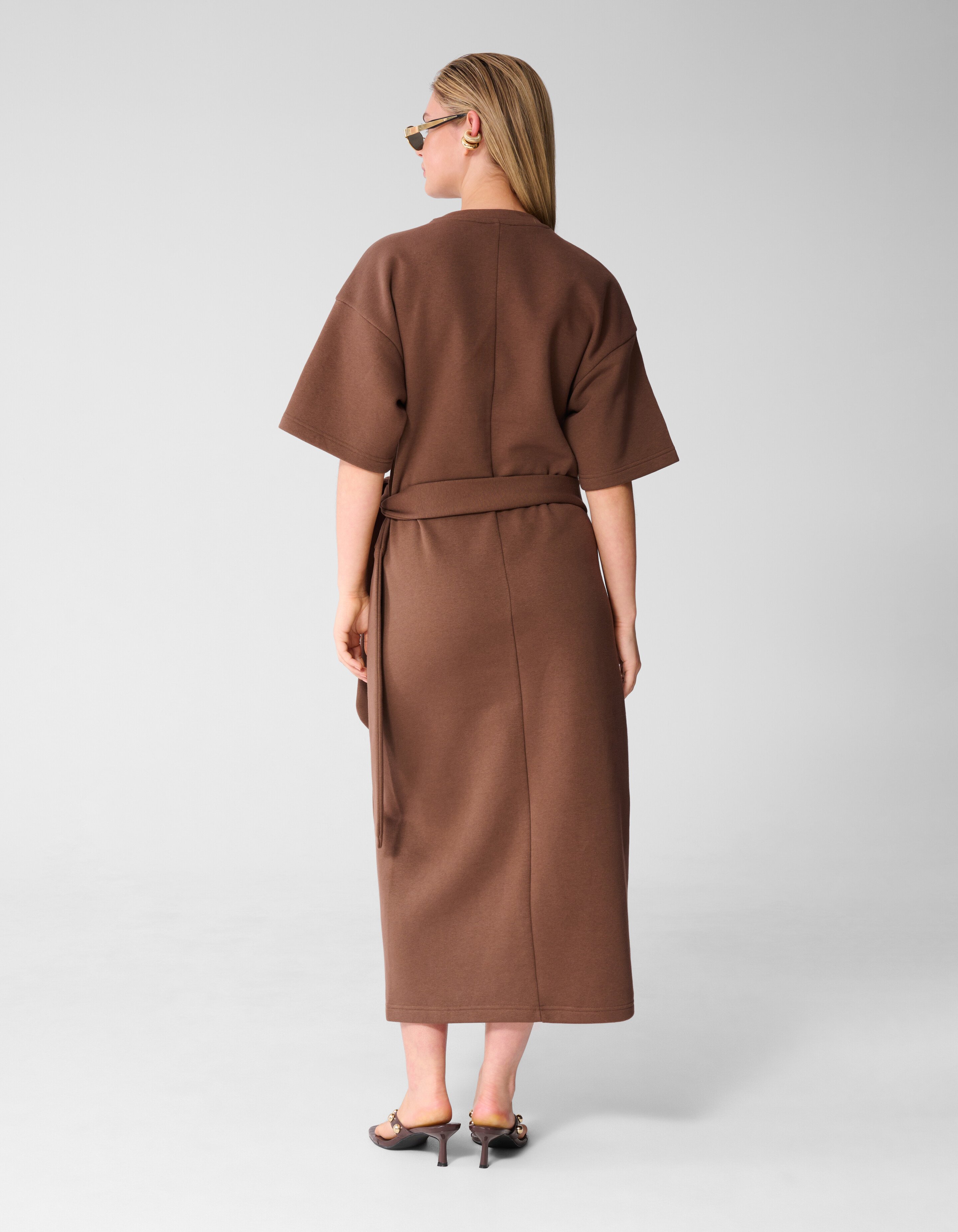 Sweat Maxi Jurk Bruin SHOEBY WOMEN