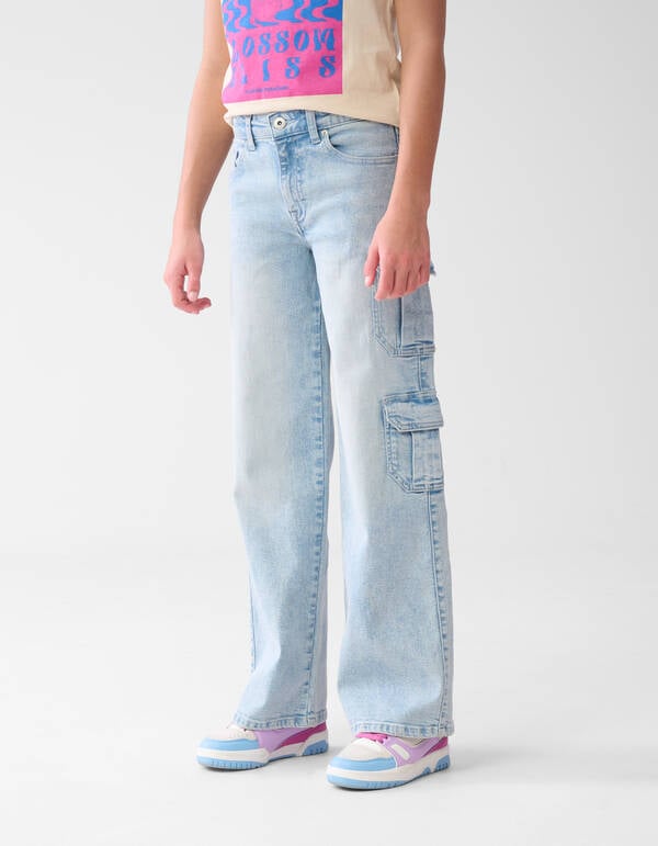 Cargo Straight Fit Jeans Bleached SHOEBY GIRLS