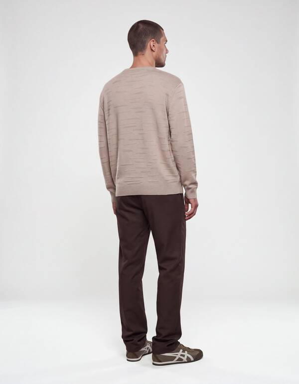 Straight Fit Pintuck Broek Donkerbruin SHOEBY MEN