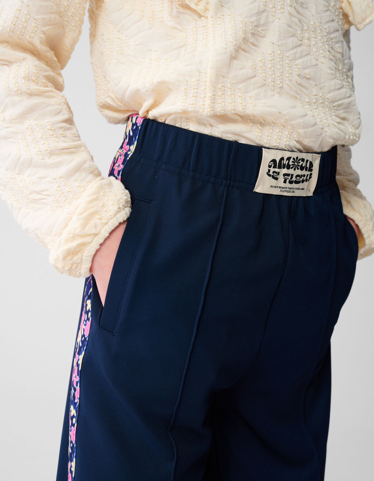 Flower Wide Leg Broek Donkerblauw SHOEBY GIRLS