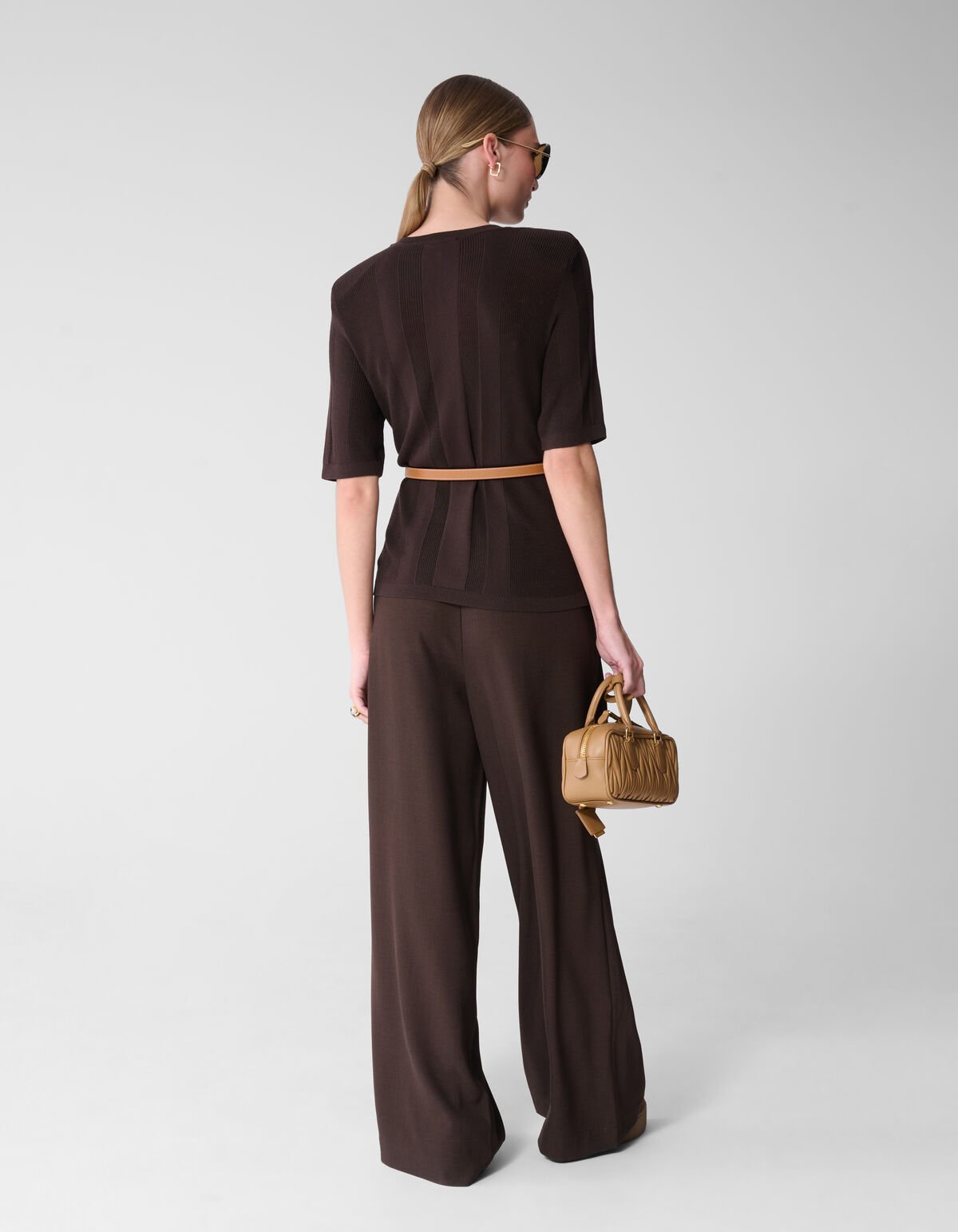 Gebreide Rib Top Donkerbruin By Mieke SHOEBY WOMEN