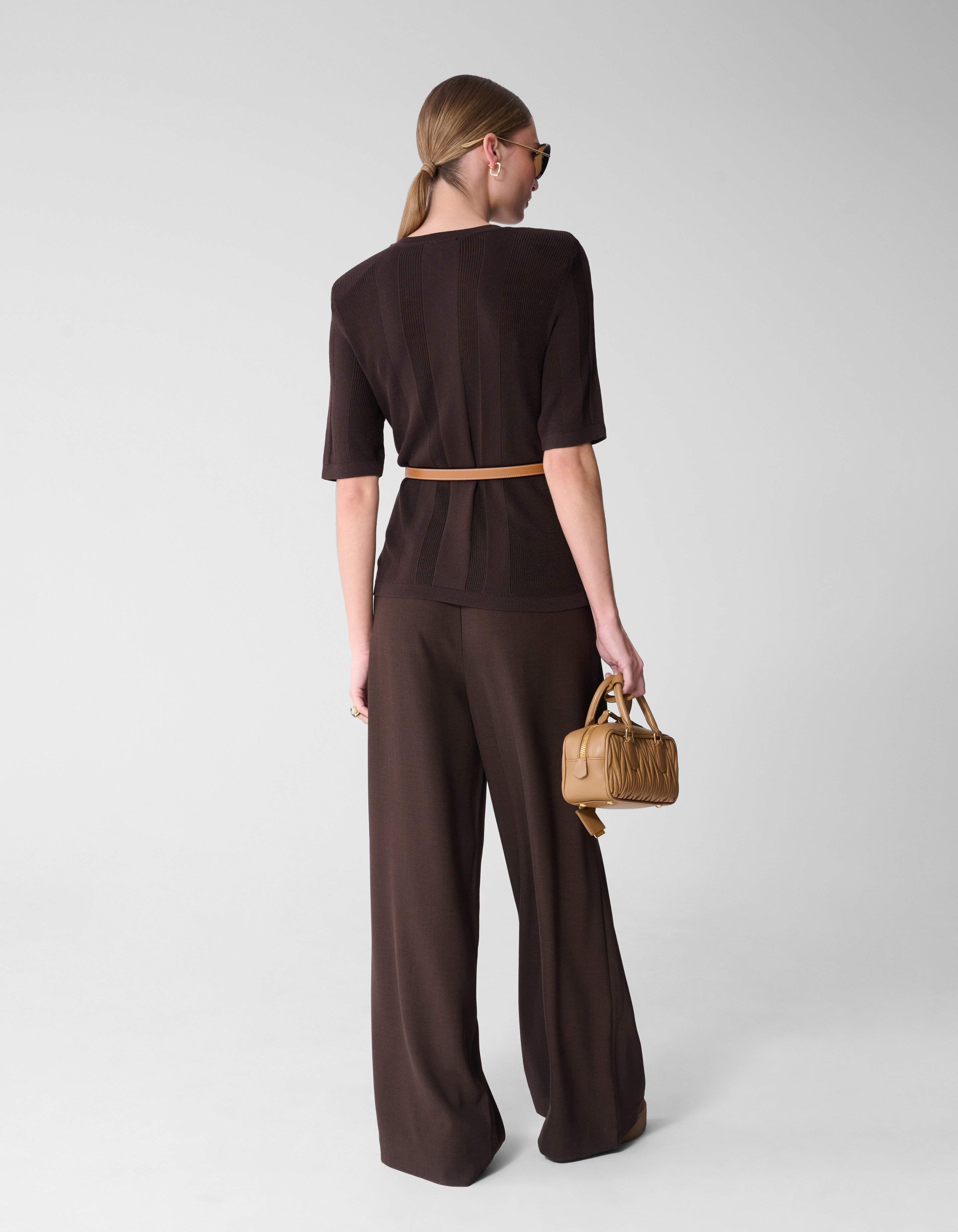 Gebreide Rib Top Donkerbruin By Mieke SHOEBY WOMEN