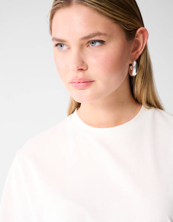 Kanten Satijnen T-shirt Wit SHOEBY WOMEN