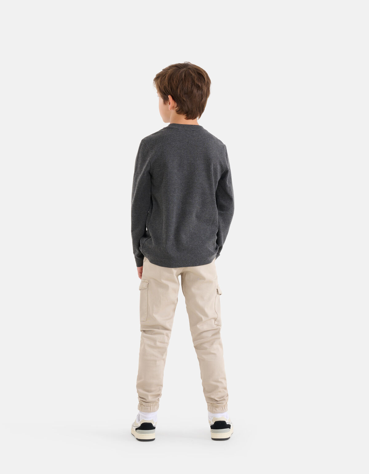 Structuur Longsleeve Donkergrijs SHOEBY BOYS