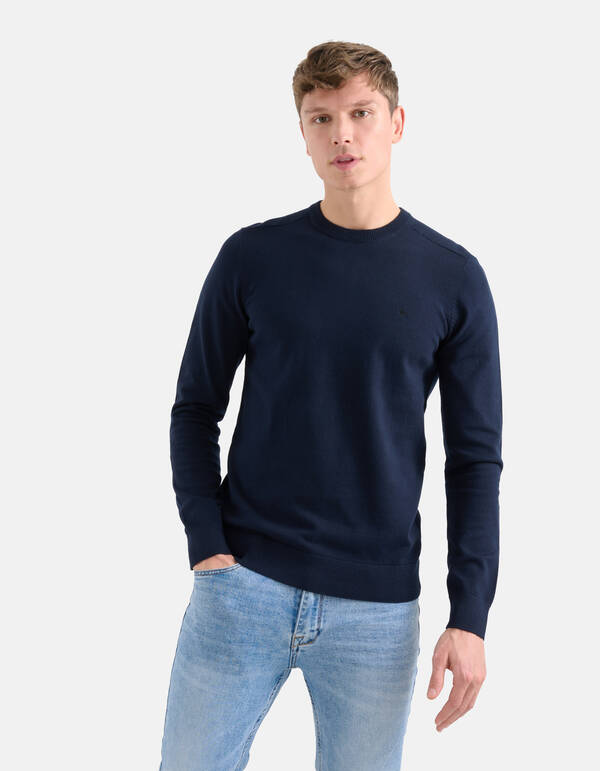 Rib Trui Donkerblauw SHOEBY MEN