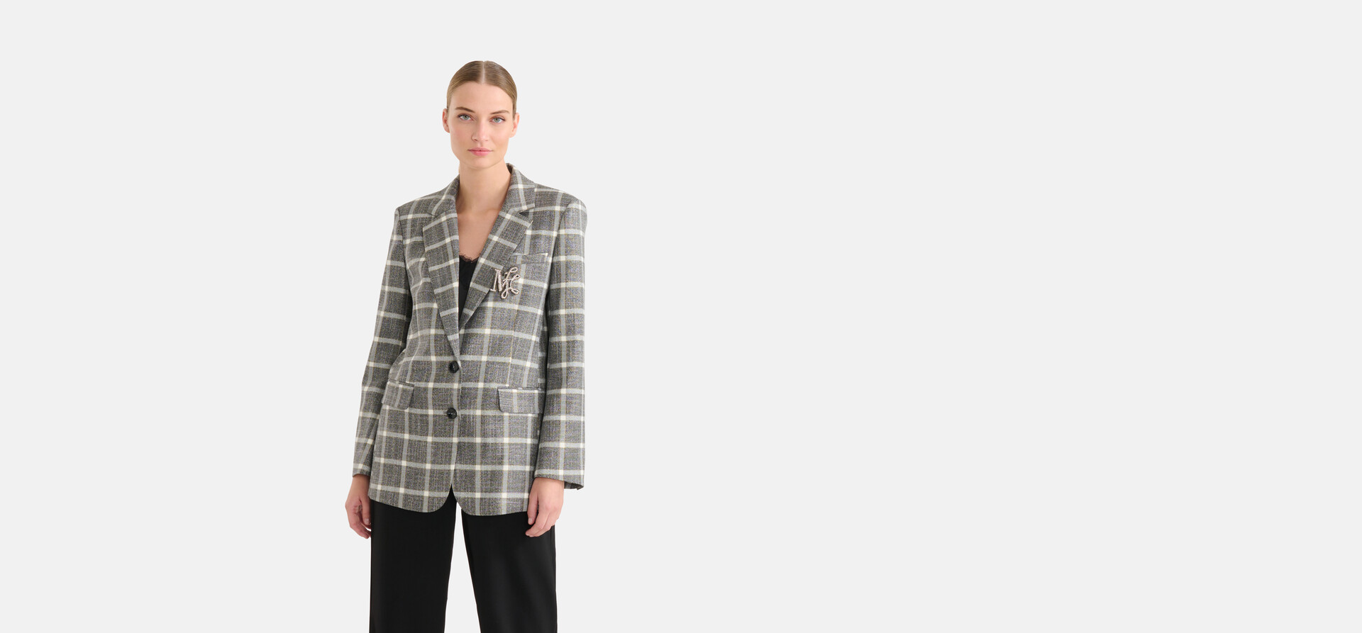 Ruiten Blazer Grijs By Mieke SHOEBY WOMEN