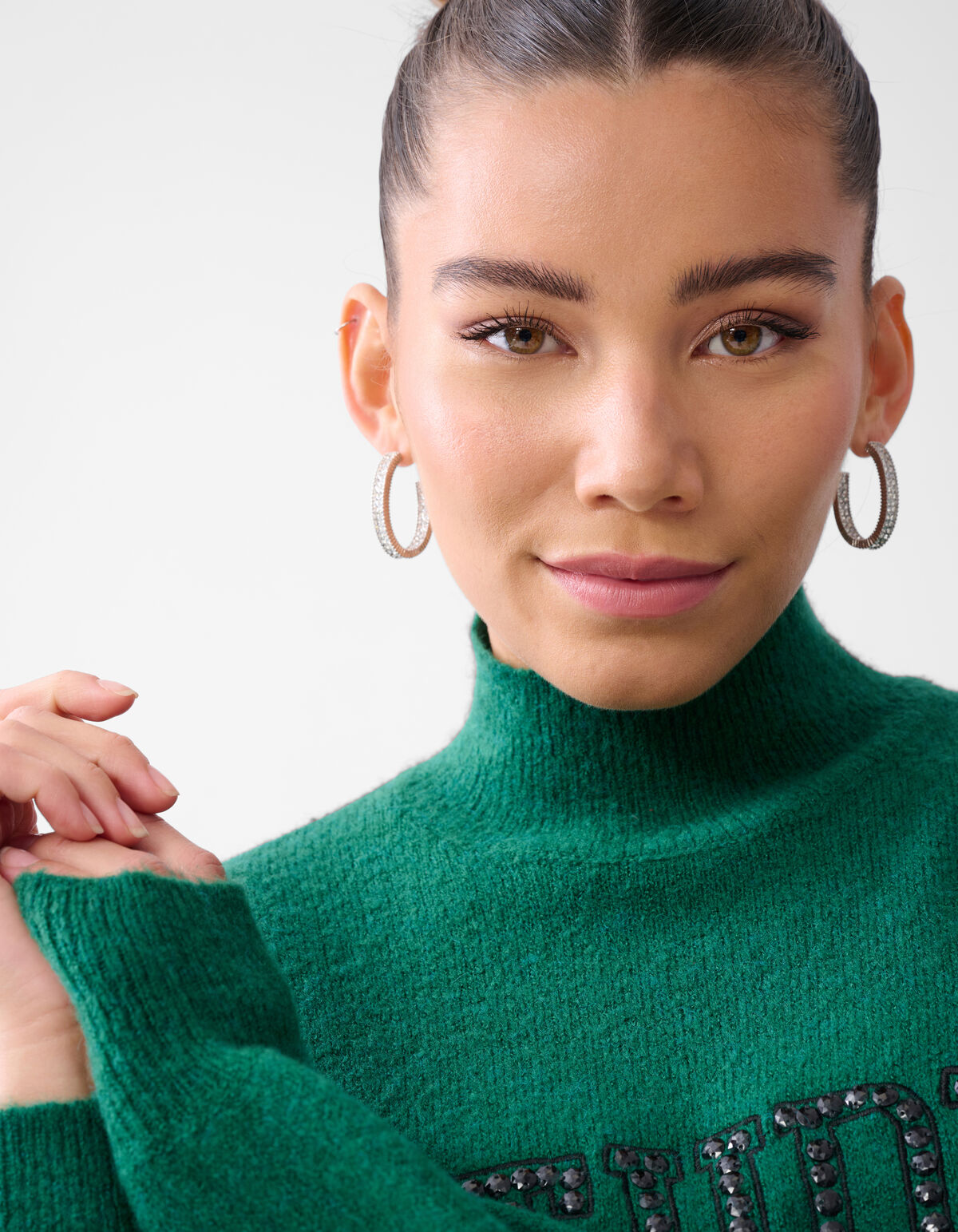 Studio Strass Trui Donkergroen SHOEBY WOMEN