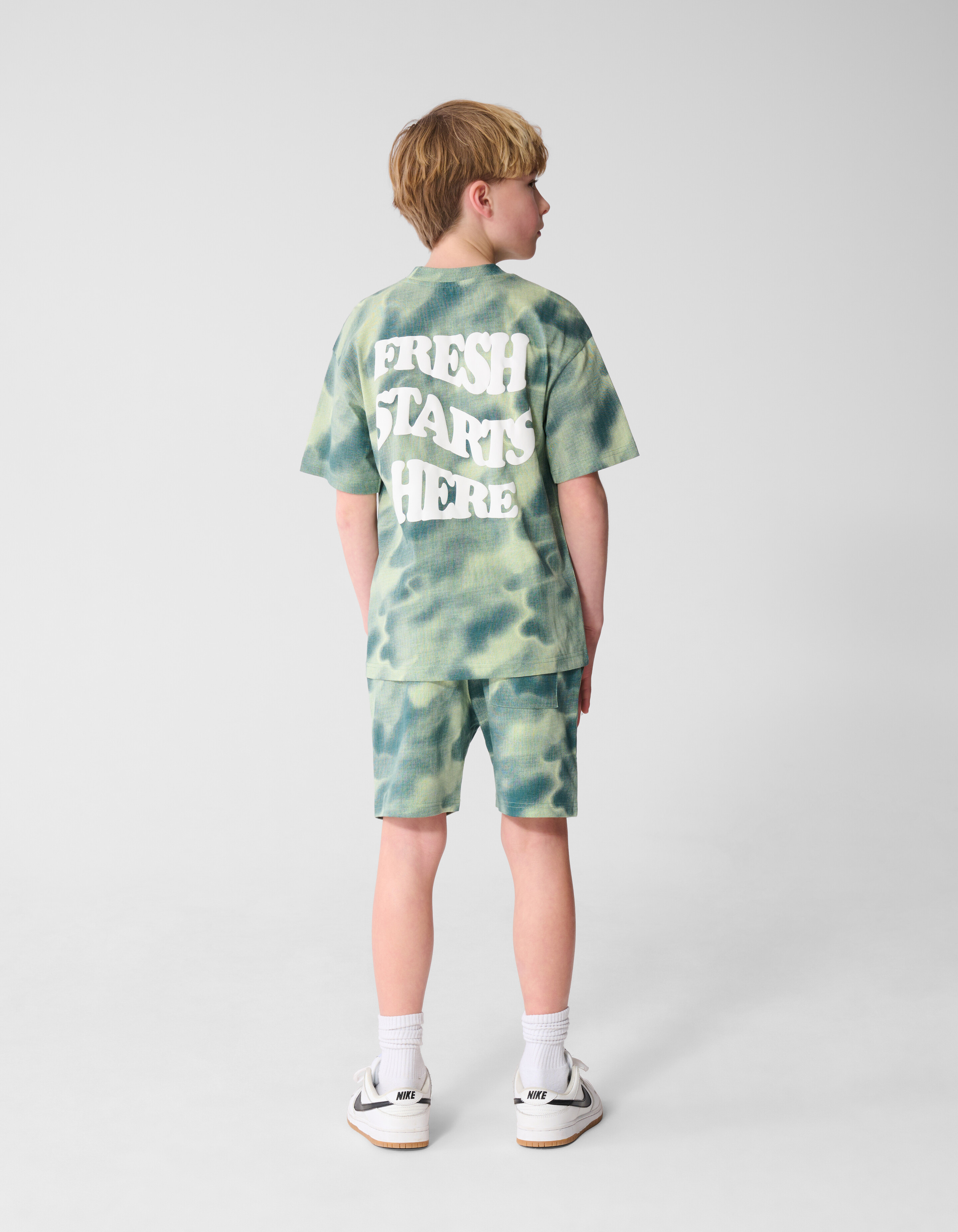 Printed Relaxed T-shirt Groen SHOEBY BOYS
