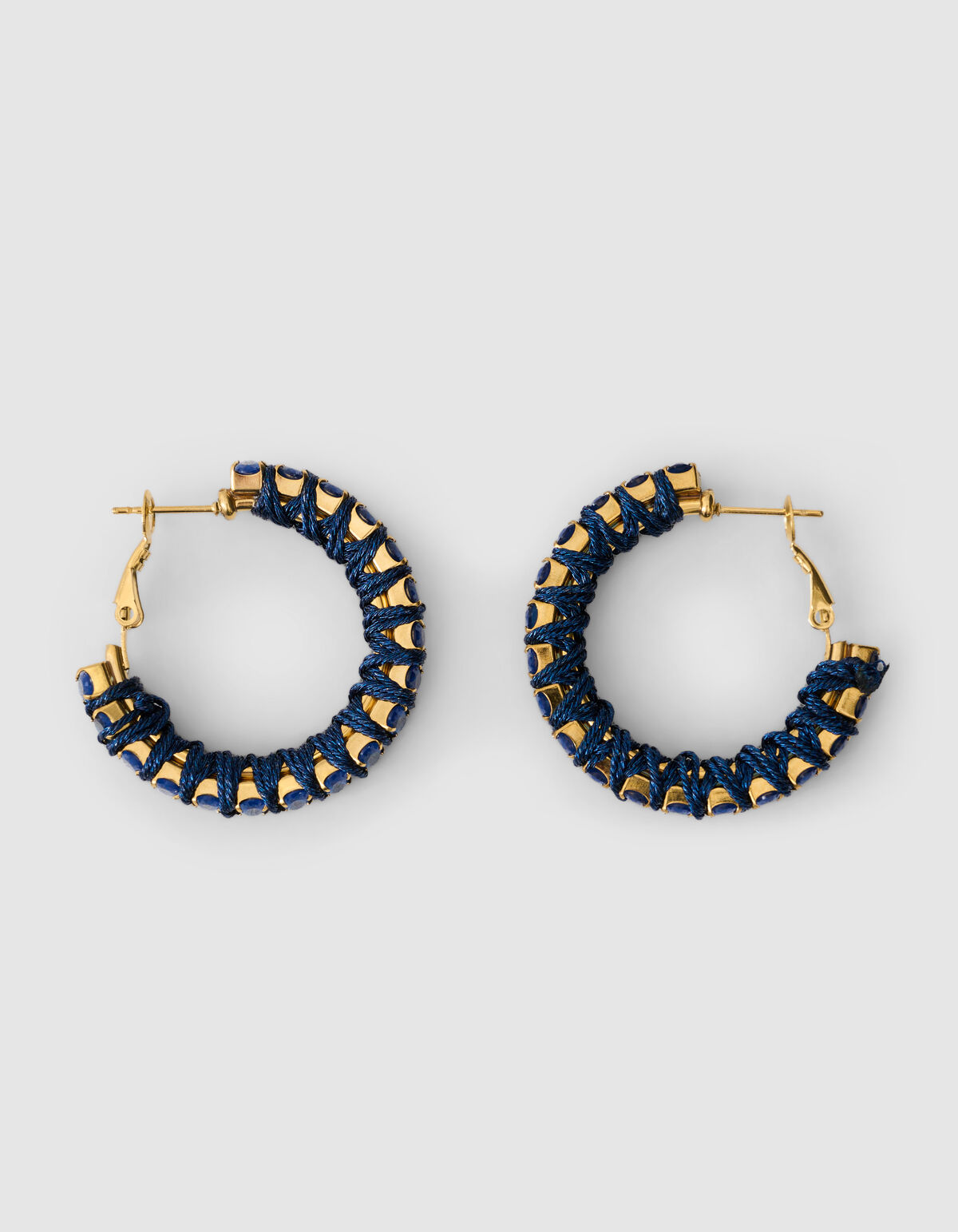 Strass Hoop Oorbellen Goud/Blauw SHOEBY ACCESSOIRES