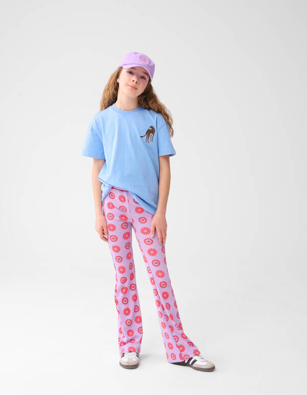 Printed Rib Flared Legging Lichtpaars SHOEBY GIRLS