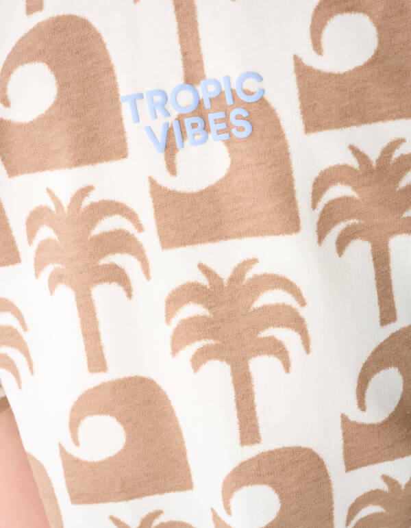 Tropic Vibes Artwork T-shirt Gebroken Wit SHOEBY BOYS