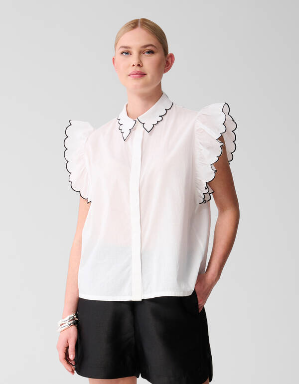 Embroidery Ruffle Top Wit SHOEBY WOMEN