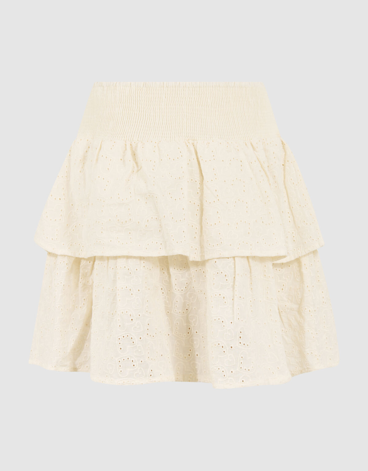 Embroidery Ruffle Rok Gebroken Wit SHOEBY GIRLS