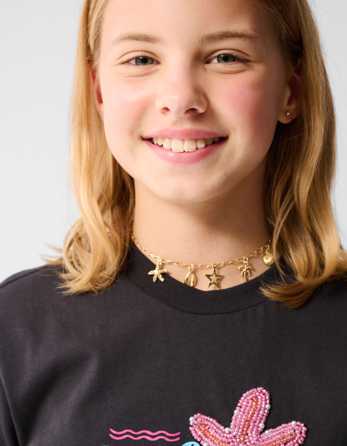 Surf Club Artwork T-shirt Donkergrijs SHOEBY GIRLS