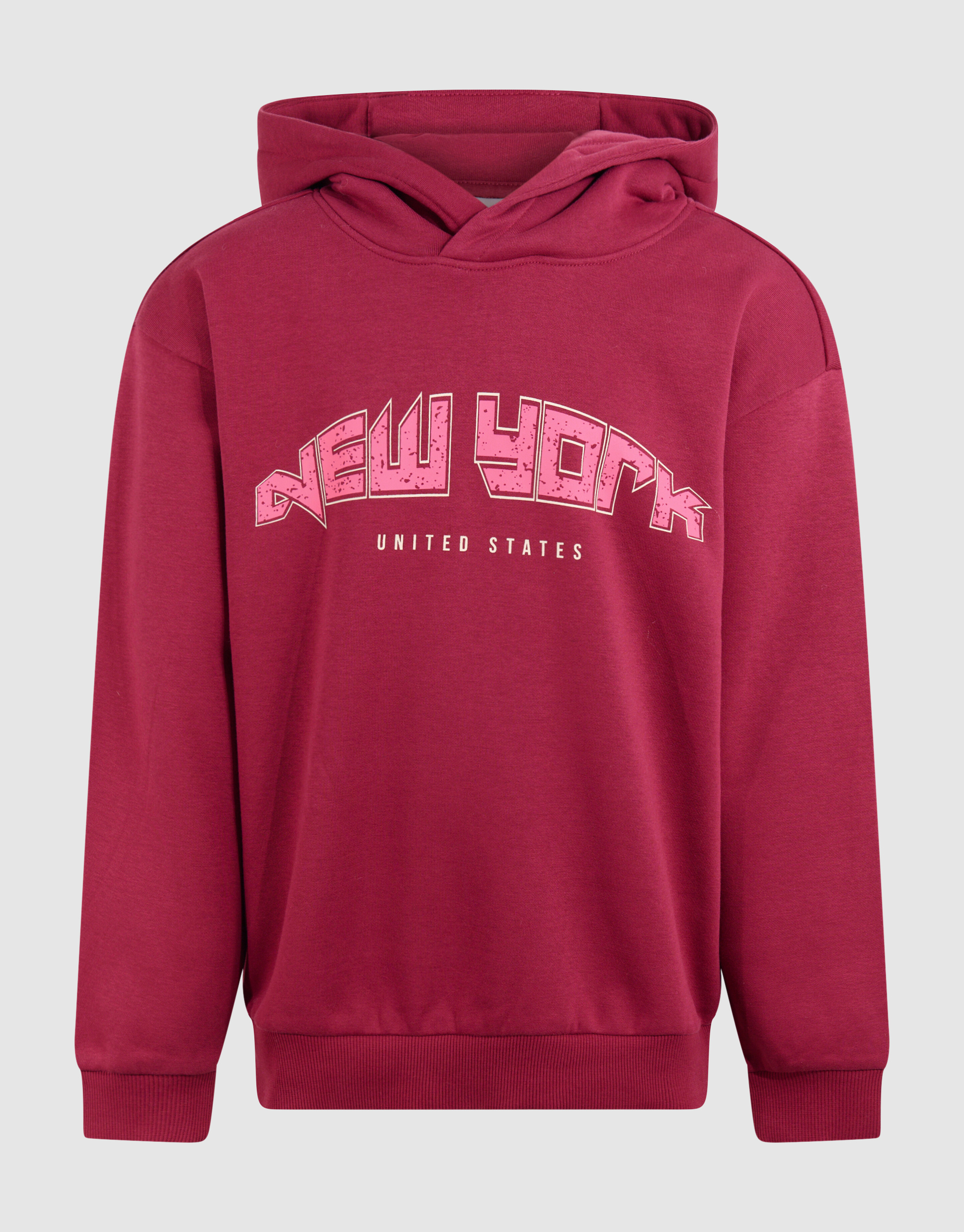 New York Artwork Hoodie Donkerrood SHOEBY GIRLS