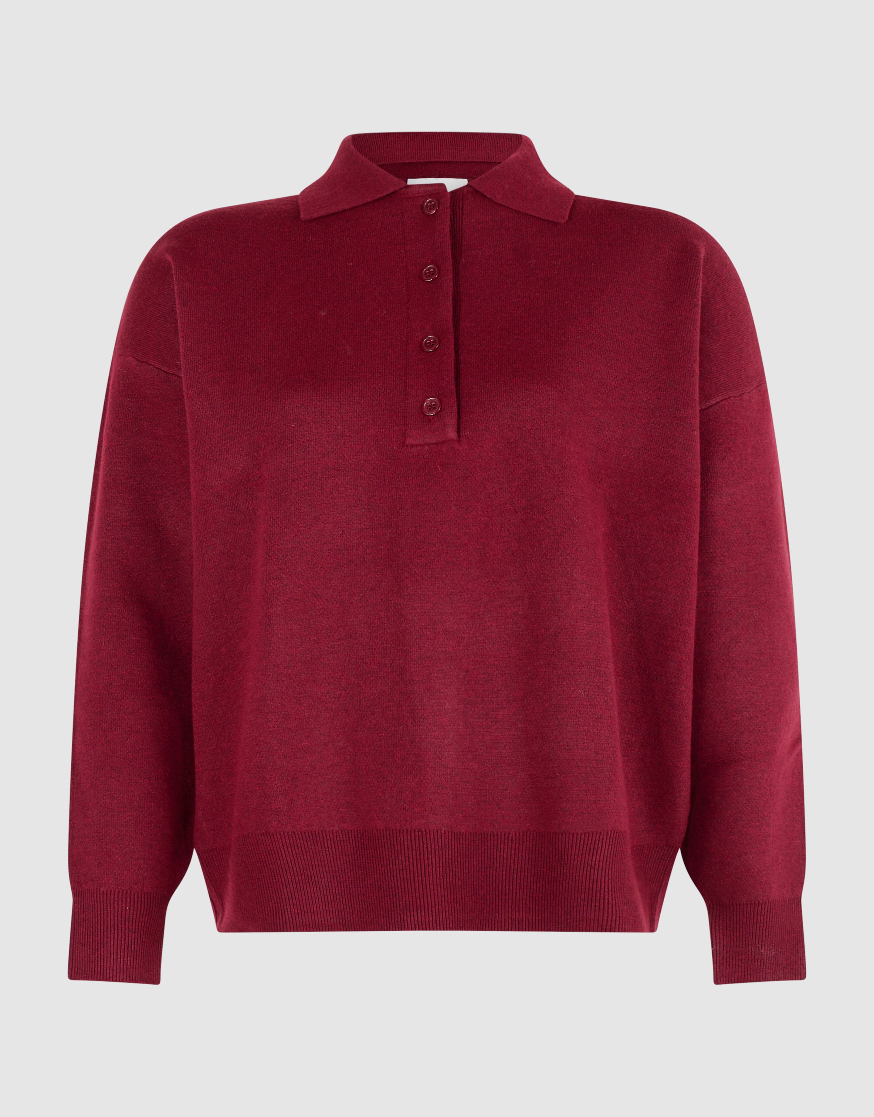 Oversized Polo Gebreide Trui Rood SHOEBY WOMEN