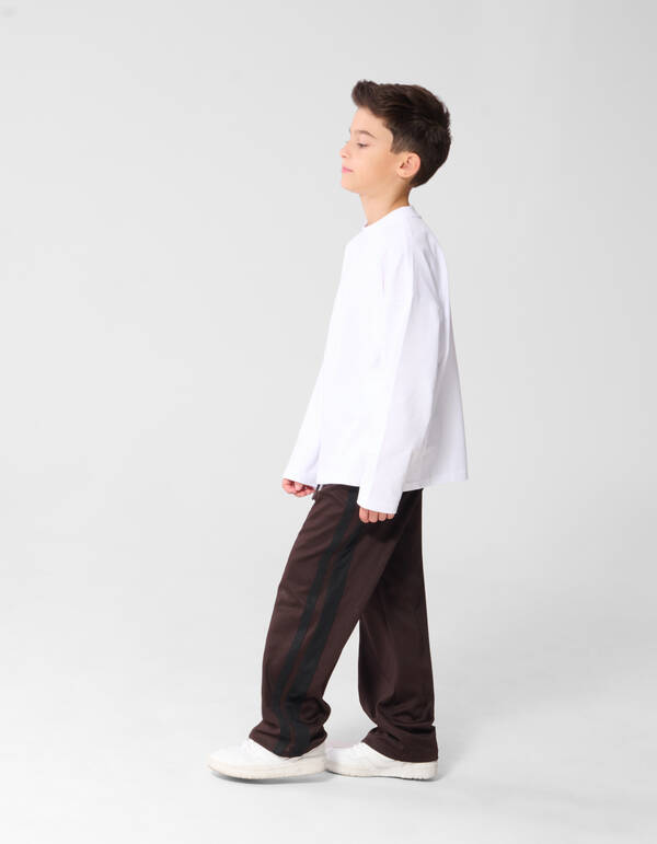 Track Wide Leg Fit Broek Donkerbruin SHOEBY BOYS