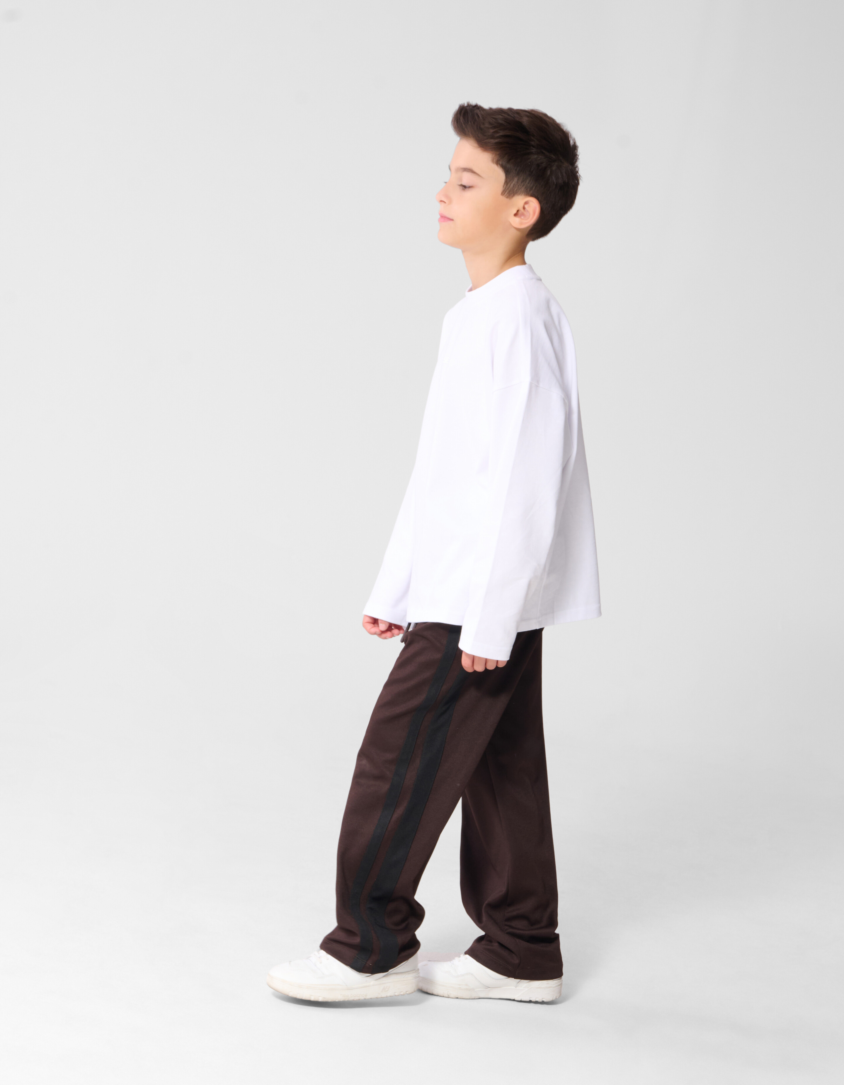 Track Wide Leg Fit Broek Donkerbruin SHOEBY BOYS