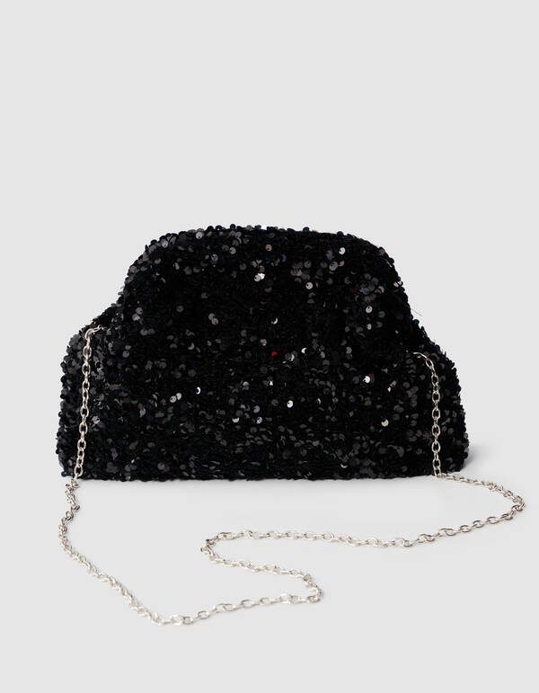 Sequin Clutch Zwart SHOEBY ACCESSOIRES