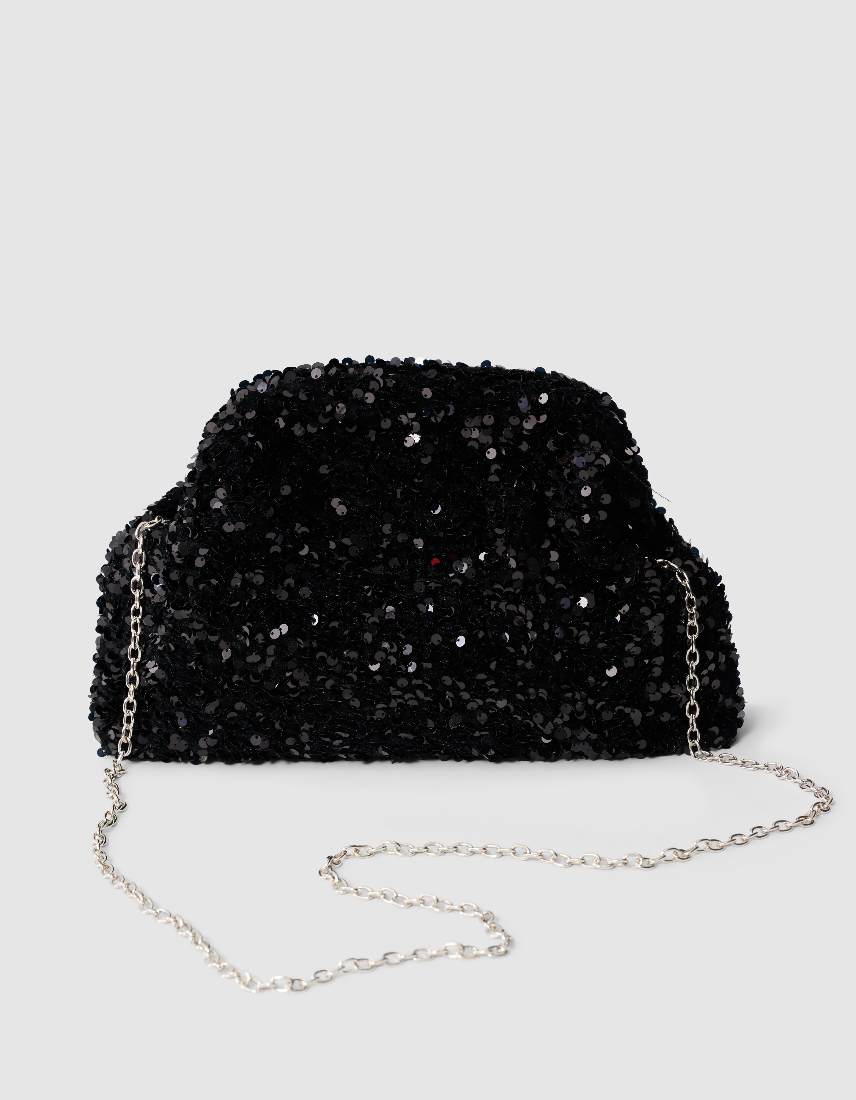 Sequin Clutch Zwart SHOEBY ACCESSOIRES