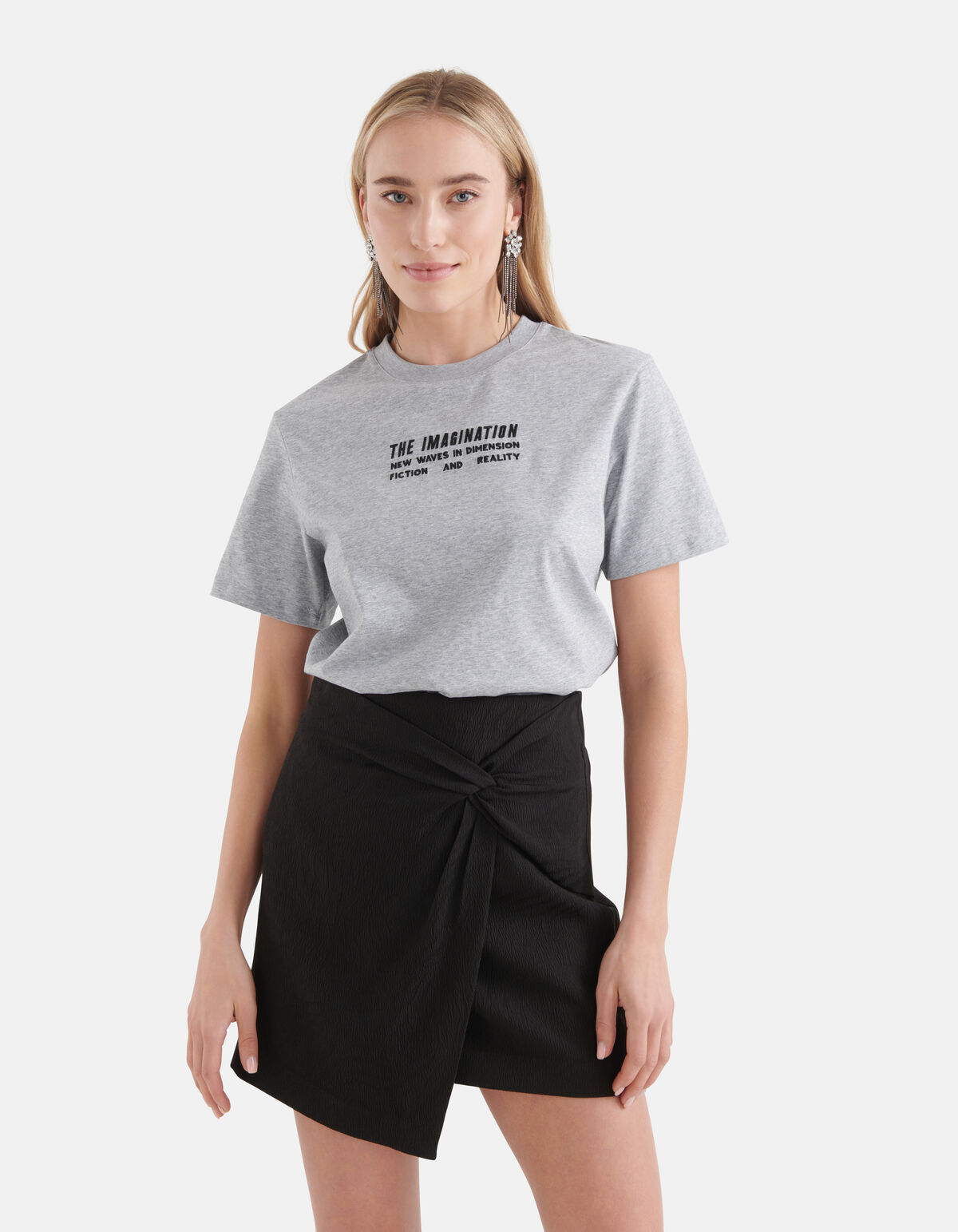 Mini Artwork T-shirt Lichtgrijs SHOEBY WOMEN