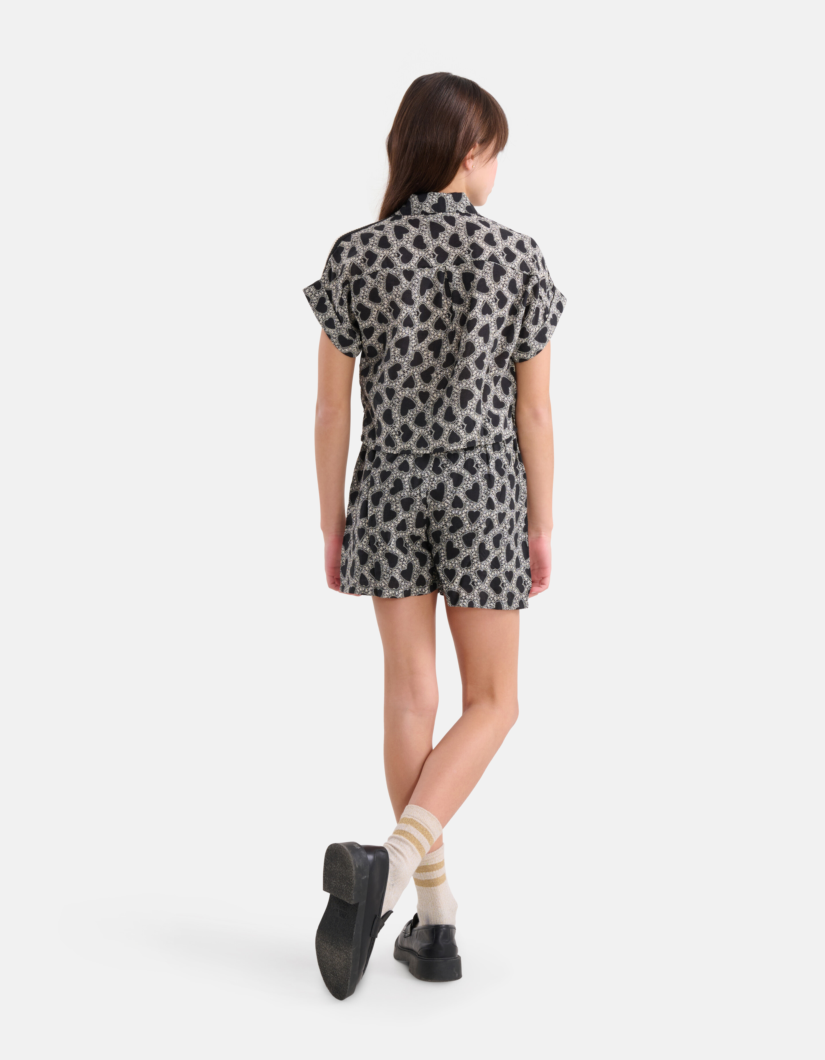 Embroidery Heart Blouse Zwart SHOEBY GIRLS